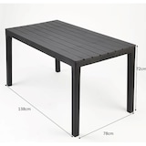 thumbnail of Tavolo da pranzo da giardino Bali, plastica, 138 x 78 cm, aspetto legno, rettangolare, antracite