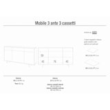 thumbnail of SARMOG MOBILE 3 ANTE 3 CASSETTI KIT L164 P41 H92 in truciolare nobilitato color ossido bianco e marmo calacatta