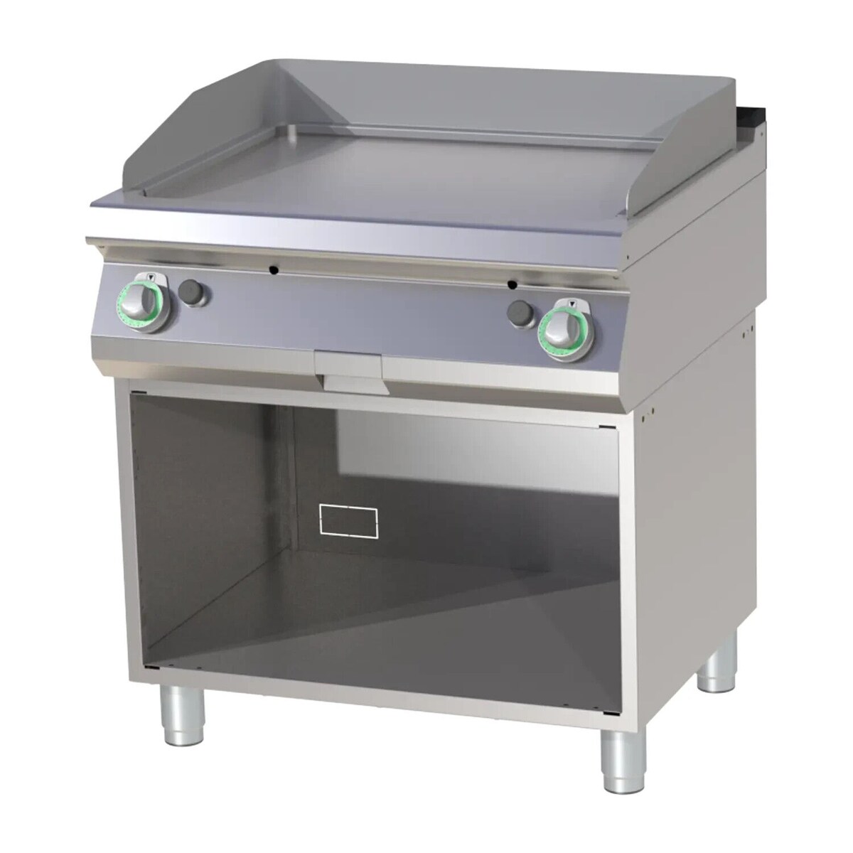 A&S polarny Gastro Gas-Griddleplatte verchromt Standgerät Unterbau Grillplatte Bratplatte 800x730x900 mm 14 kW