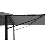 thumbnail of Pergola HWC-F94, Garten Pavillon, Stahl bewegliche Seitenwand 2,5x2,5m ~ grau