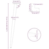 thumbnail of Helloshop26 - Satz mit 4 verstellbaren konischen Konsolentischbeinen 72 x 73 cm aus schwarzem Stahl 02_0056813