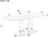 thumbnail of Merax Esstisch ausziehbar 140–180x70 cm, 6–8 Personen, rechteckiger Tisch mit MDF-Tischplatte in Holzoptik, Naturholzfarbe