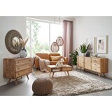 thumbnail of Sideboard 80x75x40 cm Mango Massivholz / Rattan Vintage Anrichte, Kommode 3 Schubladen, Hoher Kommodenschrank Holz Massiv, Standschrank Wohnzimmer