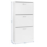 thumbnail of UAC Schuhschrank 120 x 60 x 24 cm, mit 3 Klappen, Schuhkipper, Schuhregal mit 3 Ebenen, Trennwände verstellbar, Schuhkommode, weiß