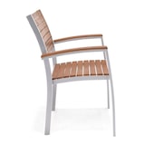 thumbnail of METRO PROFESSIONAL Stapelbare stoel met volledig beklede armleuningen Lynx, aluminium/eucalyptus, zilver