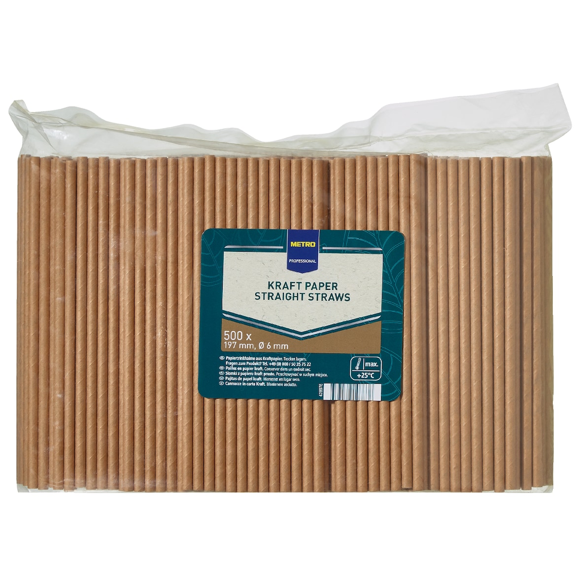 METRO PROFESSIONAL Strohhalme, Kraftpapier, Ø 6 x 197 mm, braun, 500 Stück