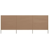 thumbnail of Paravent 3 panneaux Tissu 400 x 120 cm Taupe Modèle Patio Nu Prime