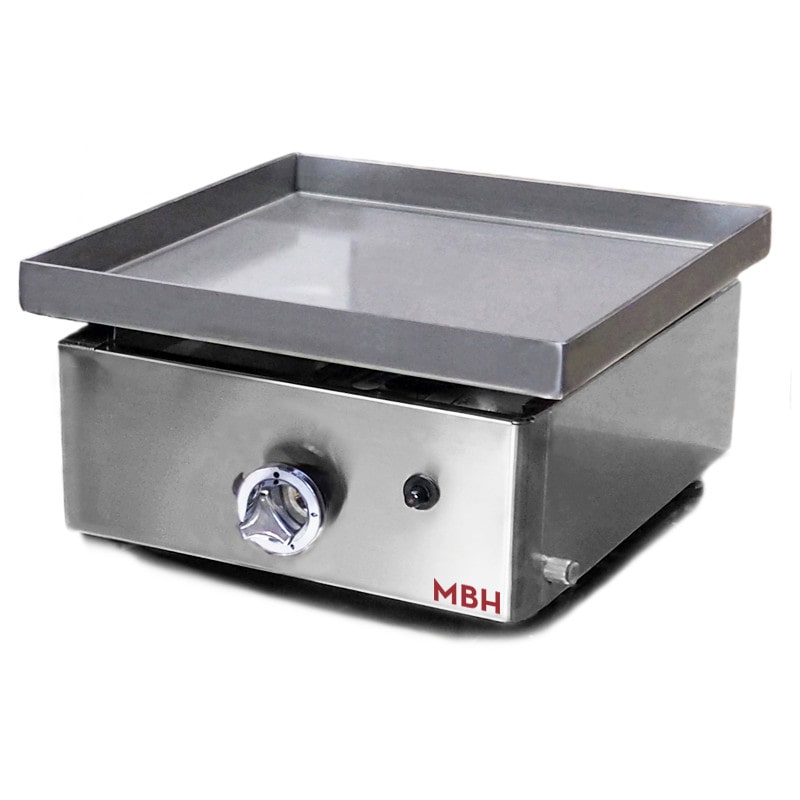 MBH - Gasgrill Bratplatte 400x400 mm speziell für Würstchen. Bratplatte aus laminiertem Stahl für Bars, Restaurants und Catering.