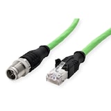 thumbnail of METZ CONNECT M12 X-kodiert, 1,0 m, M12 Stecker gerade - RJ45 Stecker gerade, PUR