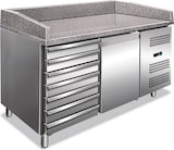 thumbnail of Pizzatheke mit 1 Tür und 7 Schubladen. Platte aus Granit. Temperatur +2°C/+8°C. Automatische Abtauung. Abmessungen LxBxH 151,5x80x100 cm. PZ1610TN