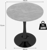 thumbnail of Couchtisch rund Schwarz+Grau 70x70x72 cm mit Kunstmarmorplatte in Marmoroptik, minimalistisches Design, vielseitig als Beistelltisch