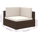 thumbnail of vidaXL 8-delige Loungeset met kussens poly rattan bruin