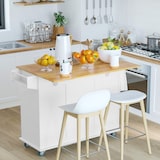 thumbnail of HOMCOM Carrinho Cozinha com Rodas 3 Gavetas 1 Armário 128,8x75,5x92,5cm Branco