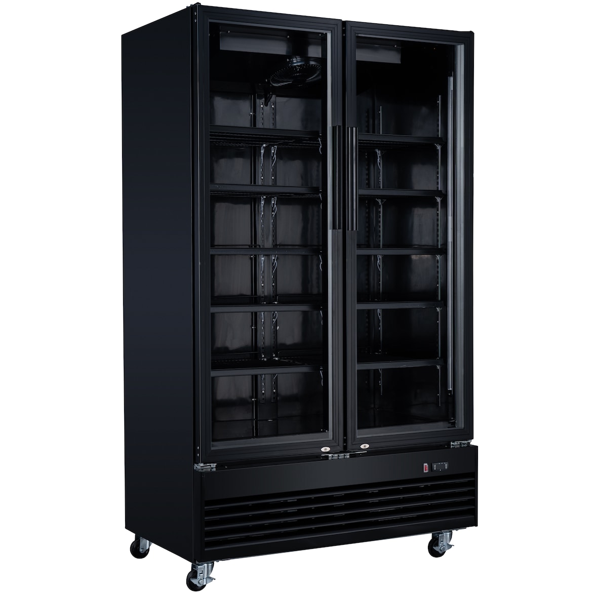 METRO Professional Frigorifico para bebidas GSC2100B-NC, acero/aluminio/vidrio, 120x72.5x206.6cm, 949L, enfr. por ventilación, cerradura, negro