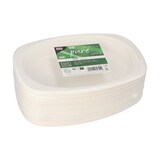 thumbnail of 50 Teller, Zuckerrohr `pure` oval 23 cm x 16 cm x 2 cm weiss