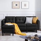 thumbnail of Yaheetech 3-Sitzer Sofa mit Ottomane Modernes Ecksofa Couch Schlafcouch Sessel L-Form Rechts/Links fürs Wohnzimmer/Schlafzimmer/Gästezimmer Schwarz