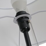 thumbnail of Stehlampe Standleuchte E27 Schwarz 37x37x152 cm mit Stativdesign 3 m Kabel Pedalschalter Stahlrahmen und klassischem Lampenschirm