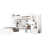 thumbnail of Hochbett 90x200 cm mit integriertem Schreibtisch und Treppe – Multifunktional, stabil und platzsparend in Weiß