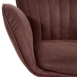 thumbnail of Set di 2 sgabelli da bar HWC-M67, sgabello da bar, con bracciolo poggiapiedi girevole tessuto/tessuto ferro FSC® ~ marrone scuro piede nero