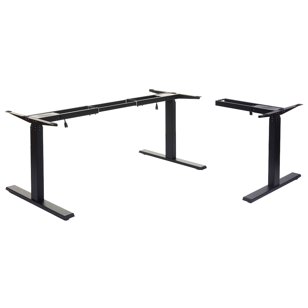 Gestell HWC-D40, variables Tischgestell für Eck-Schreibtisch, elektrisch höhenverstellbar Memory 45kg ~ schwarz