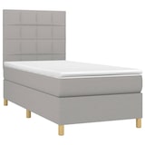 thumbnail of vidaXL Boxspringbett mit Matratze & LED Hellgrau 80x200 cm Stoff