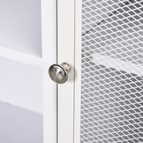 thumbnail of Aparador de Cocina Aparador Blanco con Puerta de Malla 4 Compartimentos Abiertos y Estante Ajustable para Sala de Estar Comedor 120x37x81,5 cm