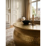 thumbnail of Couchtisch 75x31x75 cm Aluminium Gold Beistelltisch orientalisch rund, Flacher Hammerschlag Sofatisch Metall, Design Wohnzimmertisch modern,