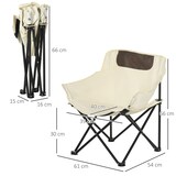 thumbnail of Campingstuhl faltbar mit Tragetasche und Seitentasche Weiß 66x61x54 cm Stahlgestell wetterabweisender Sitz für Garten Strand Pool