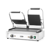 thumbnail of Parrilla de contacto Hendi versión doble con superficie superior ranurada y superficie inferior lisa