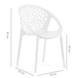 thumbnail of Conjunto de 6 cadeiras em polipropileno, empilháveis, para exterior e jardim, bar e restaurante, cozinha, design moderno – Ambra – Branco