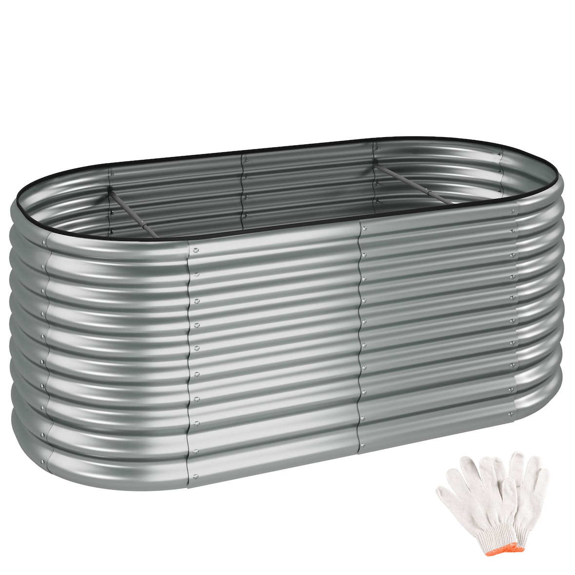 tectake Letto rialzato Flormma, 1257l, zincato, 200x100x80cm 200 x 80 x 100 cm Argento