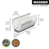 thumbnail of WAGNER Klemmschalengleiter für Rundrohr 4tlg. - 50 x 12/19 x 17/25 mm, Filz 8 mm, Kunststoff transparent - 15069299