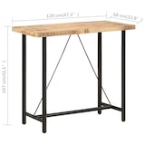 thumbnail of vidaXL Bartafel 120x58x107 cm ruw mangohout