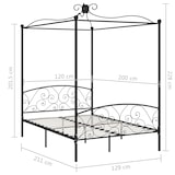 thumbnail of vidaXL Himmelbett-Gestell Schwarz Metall 120 x 200 cm
