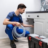 thumbnail of Relaxdays Rohrreinigungsspirale mit Kralle, mechanische Rohrreinigung, WC, Dusche, Waschbecken, Stahl, 6mm x 3m, silber