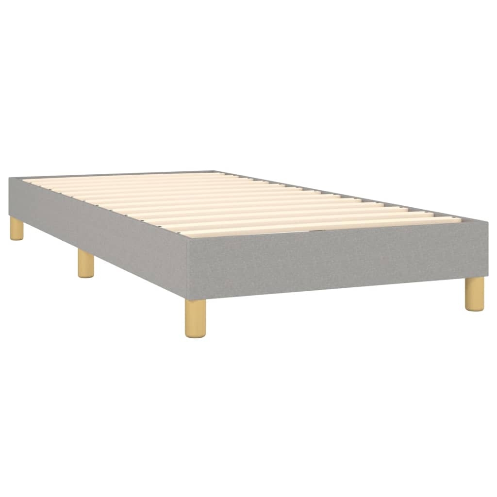 Décoshop26 - Lattenrost auf Beinen Bettgestell 90 x 200 cm hellgrauer Stoff TDL0207156