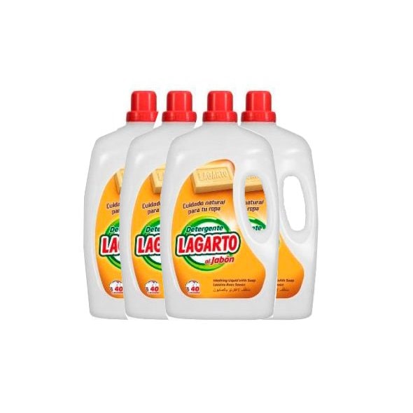 Sabão Lagarto detergente líquido 40 lavagens. Caixa 4 garrafas