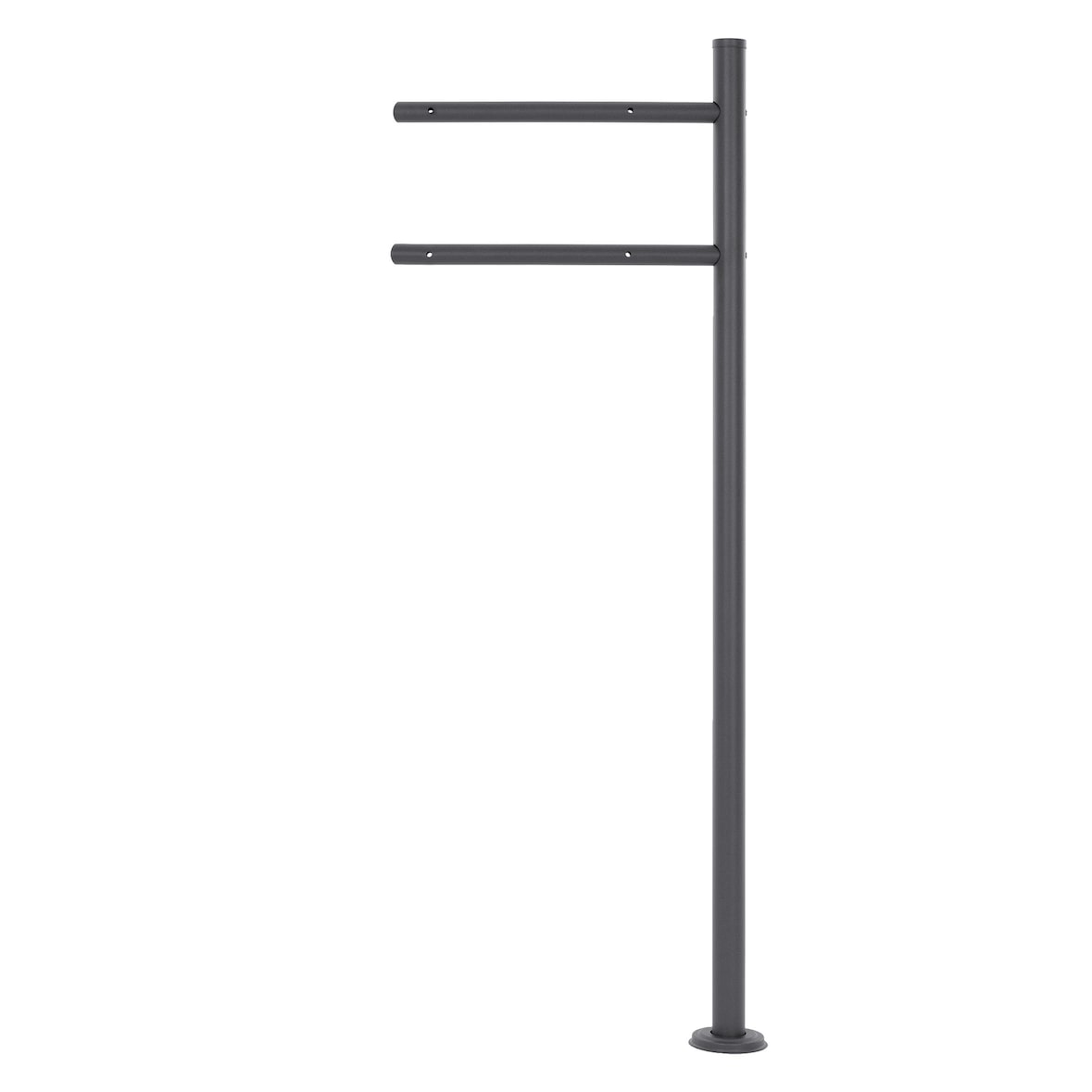 ML-Design Briefkastenständer Edelstahl Anthrazit – Pulverbeschichteter Rundständer 120 cm, freistehend, Halterung für Wandbriefkasten, stabil &