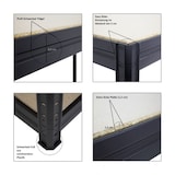 thumbnail of PROREGAL Mega Deal | 3x Schwerlastregal Big Elephant M & 1x Höhenverstellbare Werkbank Big Dino | Fachlast bis zu 600kg | Schwarz | Stecksystem