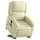 thumbnail of vidaXL Massagesessel mit Aufstehhilfe Elektrisch Creme Echtleder