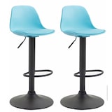 thumbnail of Lot de 2 tabourets de bar Kiel similicuir et coque en plastique Bleu