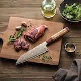 thumbnail of Hezhen - Koper Damascus Santoku 18 cm - X05C series - gemaakt van 37-laags koper damascus staal