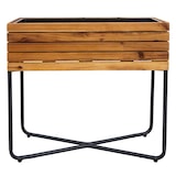 thumbnail of Pflanzkasten HWC-L25, Pflanzkübel Blumenkasten, rechteckig 60x62x22cm Outdoor Stahl Akazie Holz FSC®-zertifiziert, braun