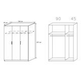 thumbnail of Matelpro - Armoire d'angle contemporaine Noa - Moderne & Design -Blanc/chêne - Une penderie - 8 étagères -Types de portes: Battantes