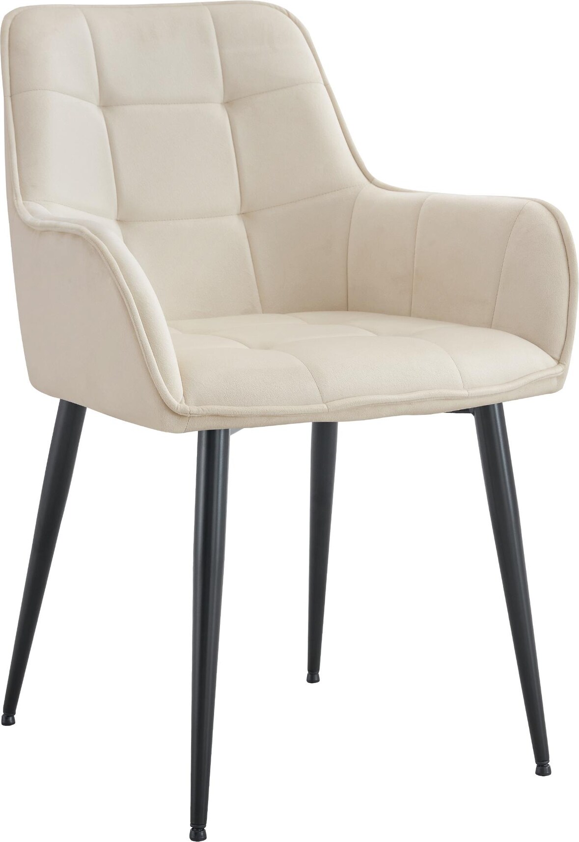 CHEFGASTRO Esszimmerstuhl BARCELONA Samt HxBxT 86x58x62cm Kunststoff Creme Küchenstuhl