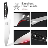 thumbnail of Allezola Profi Kochmesser 7,5 Zoll – Deutscher 4116 Hochkohlenstoff-Edelstahl – Ultra-scharfe Klinge – Ergonomischer Micarta-Holzgriff – Geschenkbox