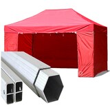 thumbnail of Gazebo 3x4,5 m rosso pieghevole alluminio piantone esagonale 45mm con laterali