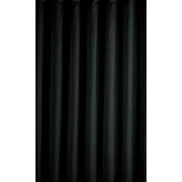 Textil Duschvorhang Uni Schwarz 180x230 cm - Überlänge perfekt für hohe Decken!