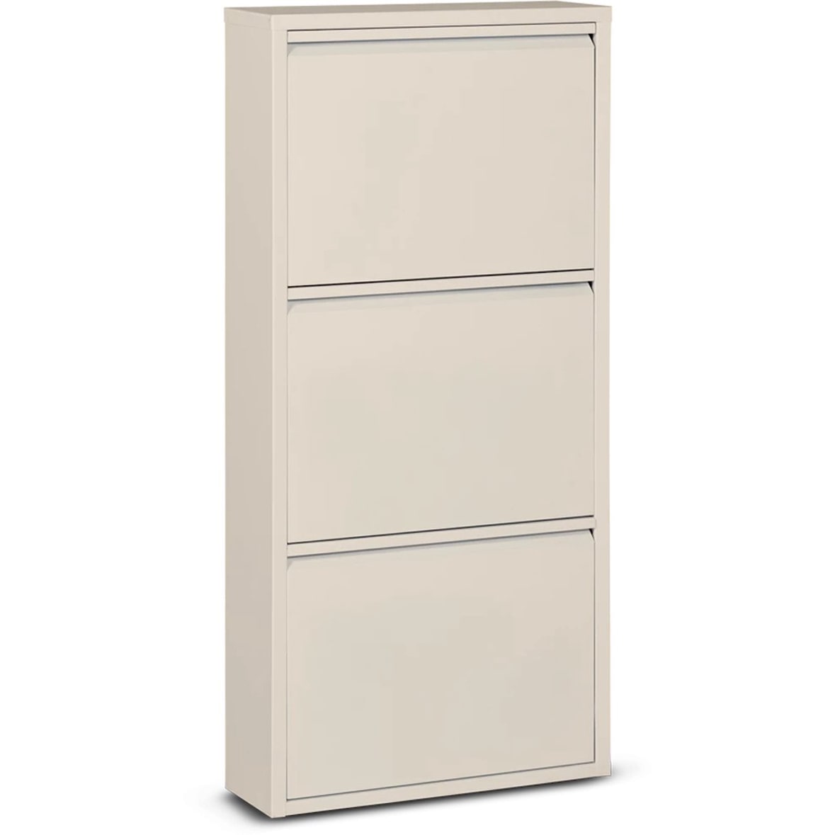 Scarpiera 3 ante - 50 x 15 x 103,5 cm - Scarpiera - Sistema di stoccaggio per scarpe - Metallo - Scatola per scarpe - Bianco