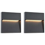thumbnail of vidaXL Außenwandleuchten 2 Stk. LED 3W Schwarz Quadratisch